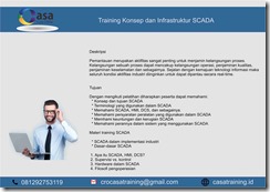 TRAINING KONSEP DAN INFRASTRUKTUR SCADA