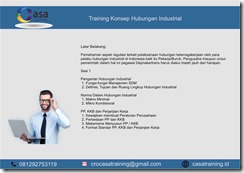TRAINING KONSEP HUBUNGAN INDUSTRIAL