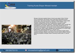TRAINING KUOTA EKSPOR MINERAL MENTAH