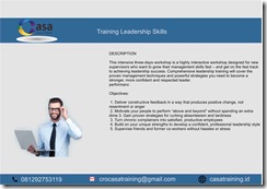 TRAINING LEADERSHIP SKILLS TRAINING
