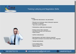 TRAINING LOBBYING AND NEGOTIATION SKILLS
