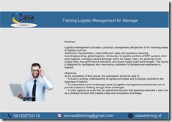 TRAINING LOGISTIC MANAGEMENT