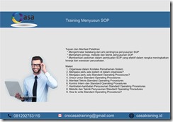 TRAINING MENYUSUN SOP