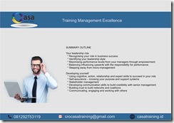 TRAINING MANAGEMENT EXCELLENCE