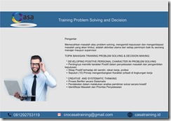 TRAINING PROBLEM SOLVING AND DECISION