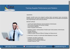 TRAINING SUPPLY PLANNING TERBARU