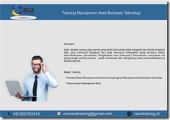 TRAINING MANAJEMEN ASET BERBASIS TEKNOLOGI