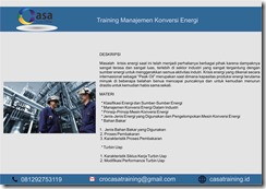 TRAINING MANAJEMEN KONVERSI ENERGI