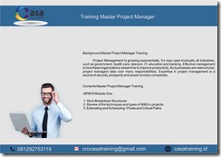 TRAINING MASTER PROJECT MANAGER