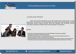TRAINING MEASURING IMPACTS AT WORK