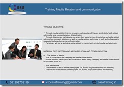 TRAINING MEDIA RELATION AND COMMUNICATION