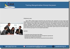 TRAINING MENGOPTIMALKAN KINERJA KARYAWAN