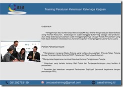 TRAINING PERATURAN KETENTUAN KETENAGA KERJAAN