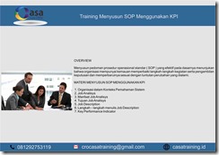 TRAINING MENYUSUN SOP MENGGUNAKAN KPI