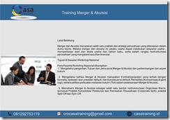 TRAINING MERGER & AKUISISI