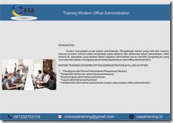 TRAINING MODERN OFFICE ADMINISTRATION