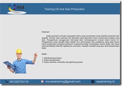 TRAINING OIL AND GAS PRODUCTION