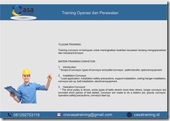 TRAINING OPERASI DAN PERAWATAN