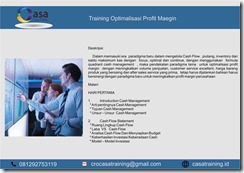 TRAINING OPTIMALISASI PROFIT MARGIN