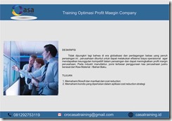TRAINING OPTIMASI PROFIT MARGIN COMPANY