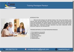 TRAINING PERSIAPAN PENSIUN