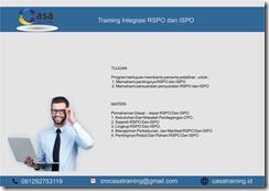 TRAINING INTEGRASI RSPO DAN ISPO