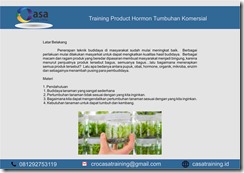TRAINING PRODUCT HORMON TUMBUHAN KOMERSIAL