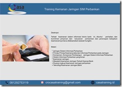 TRAINING KEAMANAN JARINGAN SIM PERBANKAN