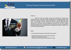 TRAINING PENILAIAN KINERJA BERBASIS BSC