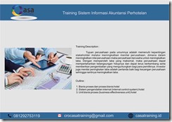 TRAINING SISTEM INFORMASI AKUNTANSI PERHOTELAN
