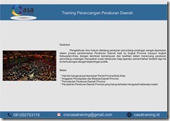 TRAINING PERANCANGAN PERATURAN DAERAH