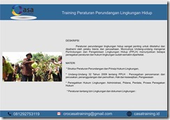 TRAINING PERATURAN PERUNDANGAN LINGKUNGAN HIDUP