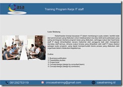 TRAINING PROGRAM KERJA IT STAFF