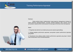 TRAINING PERFORMANCE APPRAISAL
