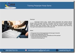 TRAINING PERJANJIAN KERJA SAMA