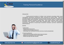TRAINING PERSONAL EXCELLENCE