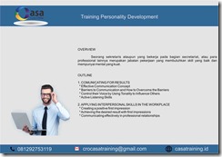 TRAINING PERSONALITY DEVELOPMENT