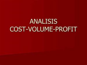 TRAINING ONLINE ANALISIS COST VOLUME PROFIT