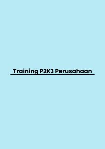 pelatihan P2K3 Perusahaan di jogja