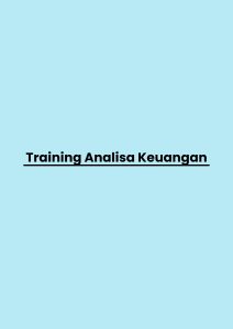 pelatihan Analisa Keuangan di jakarta