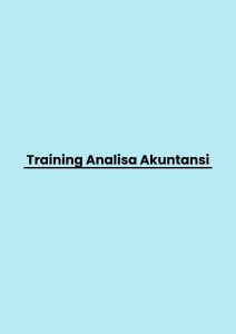 pelatihan Analisa Akuntansi di jogja