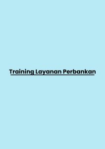pelatihan Layanan Perbankan di bandung
