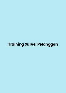 pelatihan Survei Pelanggan di jogja