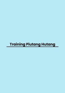 pelatihan Piutang Hutang di jogja