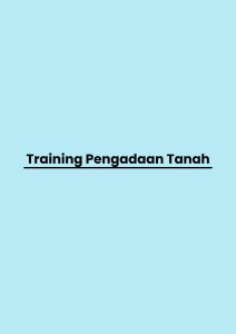 pelatihan Pengadaan Tanah di jogja